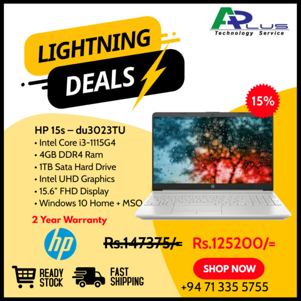 Intel Core i3 Note Book - 11Gen (HP Laptop 15s-du3023TU)