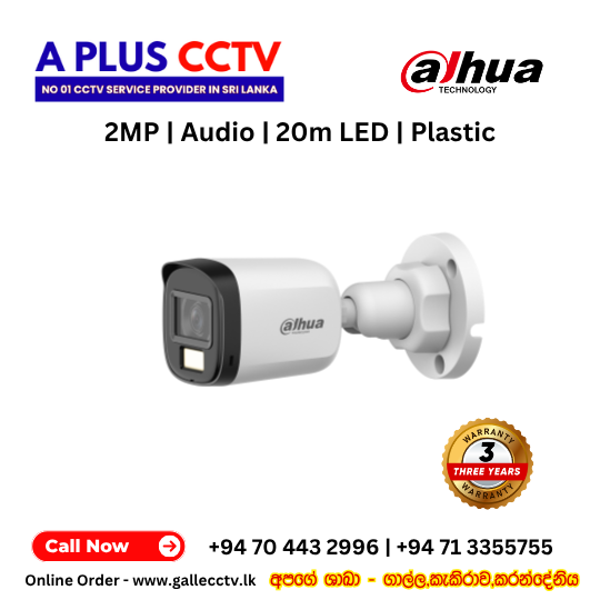DH-HAC-B1A21P-U-LED-A | 2MP Smart Dual Light HDCVI Fixed-focal Bullet Camera