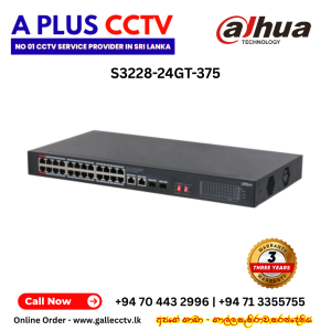 S3228-24GT-375 | 28-Port Unmanaged Desktop Gigabit Switch with 24-Port PoE